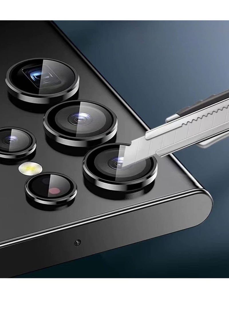Camera Lens Tempered Glass Protector for Galaxy S22 Ultra, Aviation Aluminum Alloys Protection Cap Scratch Resistant Protector, Compatible with Galaxy S22 Ultra