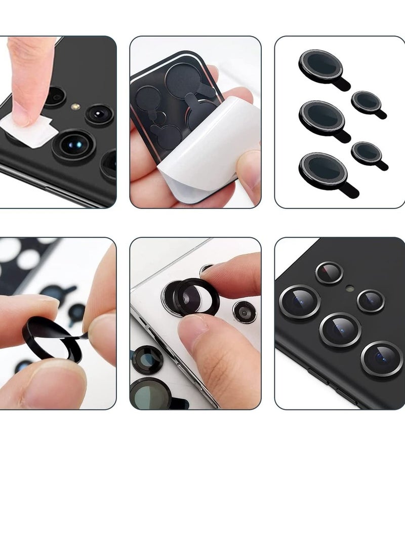 Camera Lens Tempered Glass Protector for Galaxy S22 Ultra, Aviation Aluminum Alloys Protection Cap Scratch Resistant Protector, Compatible with Galaxy S22 Ultra