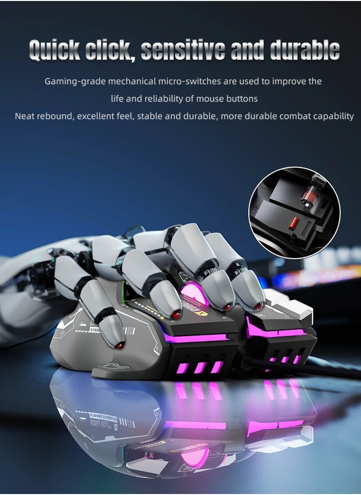 HXSJ - G6 Wired Gaming Mouse Macro Programming  RGB Light Mechanical Mice - Image 1