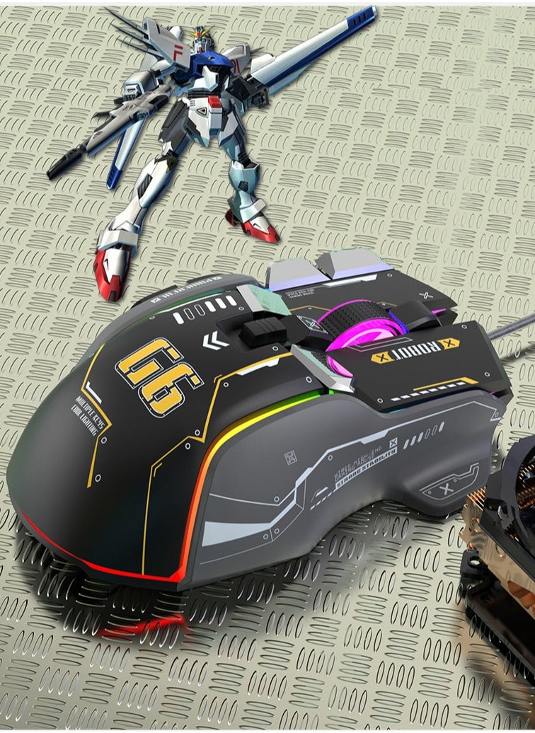 HXSJ - G6 Wired Gaming Mouse Macro Programming  RGB Light Mechanical Mice - Image 1