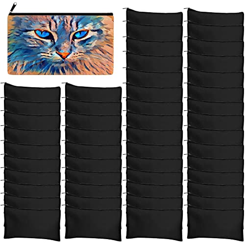 Legigo 50 Pack Blank DIY Craft Bags Black Canvas Pencil Pouches MultiPurpose Travel Toiletry Bags 83 5 Inch - Image 1