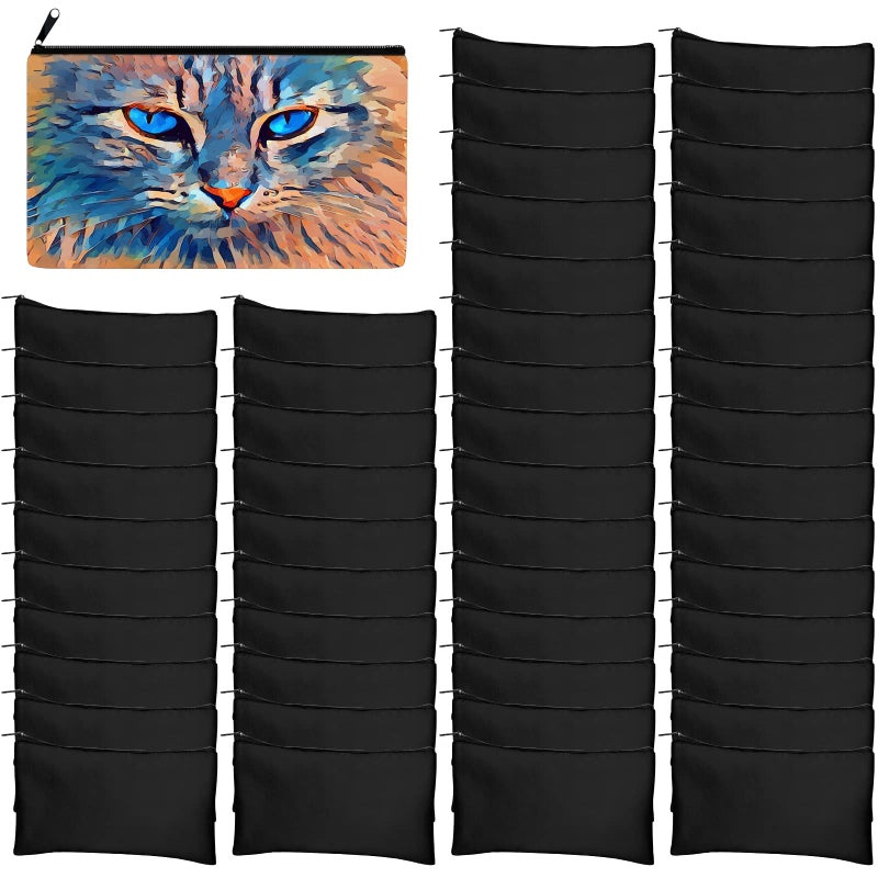 Legigo 50 Pack Blank DIY Craft Bags Black Canvas Pencil Pouches MultiPurpose Travel Toiletry Bags 83 5 Inch - Image 2