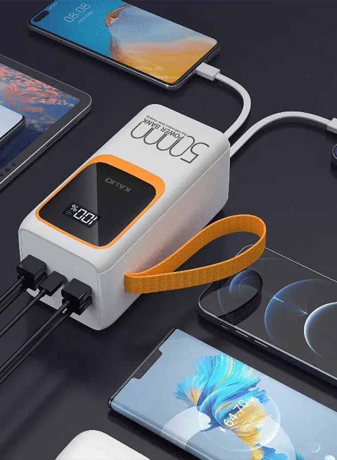 KALIO باور بانك شحن سريع 50000 مللي أمبير 66 واط لأجهزة لايتنينغ و Type-C، الهواتف المحمولة، الأجهزة اللوحية / أبيض - Image 5