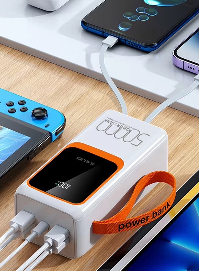 KALIO باور بانك شحن سريع 50000 مللي أمبير 66 واط لأجهزة لايتنينغ و Type-C، الهواتف المحمولة، الأجهزة اللوحية / أبيض - Image 3