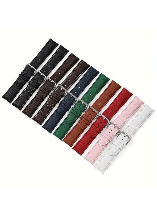 Litchi Pattern Watch Band 20mm Black Replacement Strap For Men And Women - Image 1