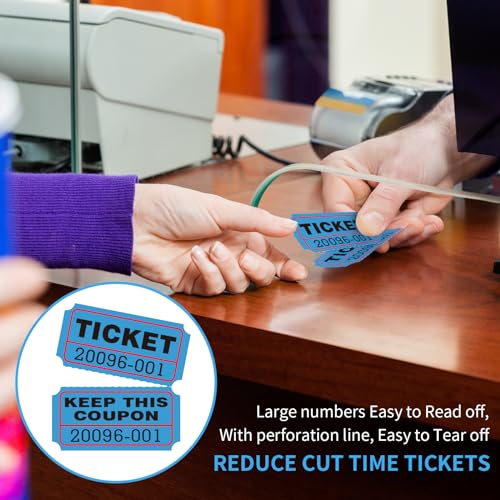L LIKED Raffle Tickets Double Rolls 1000 Per Roll 50/50 Raffle Tickets for Events,Carnivals, Entry, Class Reward, Prizes(Blue) - Image 5