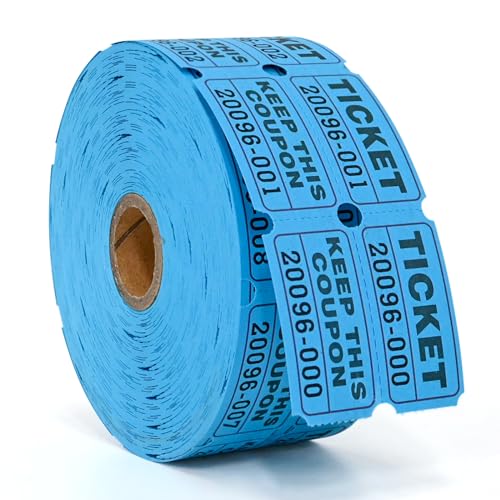 L LIKED Raffle Tickets Double Rolls 1000 Per Roll 50/50 Raffle Tickets for Events,Carnivals, Entry, Class Reward, Prizes(Blue) - Image 1