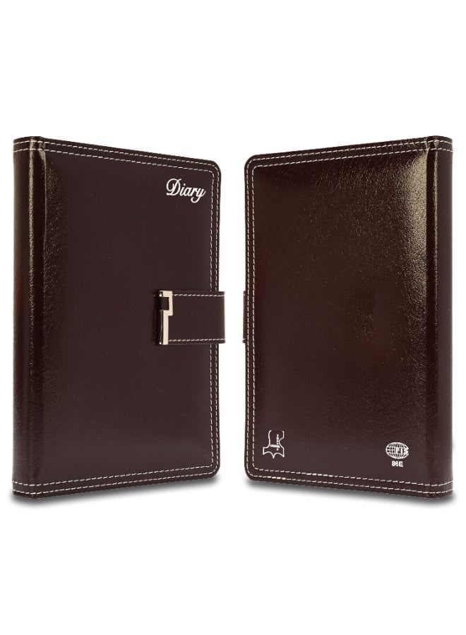 FIS 2027 Diary, A5 Size Diary(148x210mm), Bonded Leather Materials, 2 Side Padded Sewn Jacket, Round Corners, Magnetic Lock, English, 70gsm Italian Ivory Paper, Burgundy Color-FSDI86E27D04 - Image 4