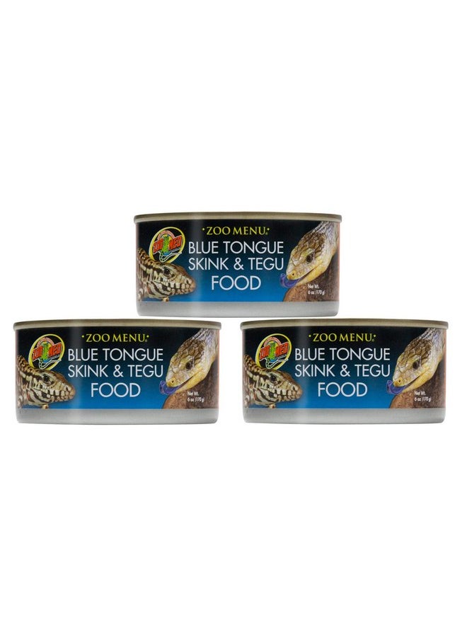 زوو ميد - Zoo Med 3 علب من طعام Zoo Menu Blue Tongue Skin and Tegu، 6 أونصات لكل منها - Image 1
