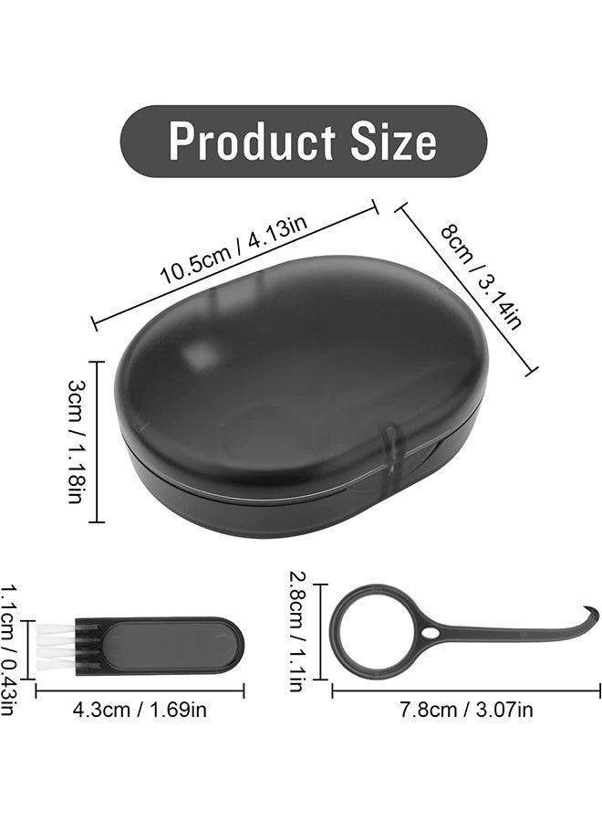 Restree Retainer Case, Portable Denture Bath Case, Denture Box Dental Storage Container with Denture Cleaner Brush Denture Container Portable, False Teeth Storage Container for Travel Retainer Cleaning - Image 2