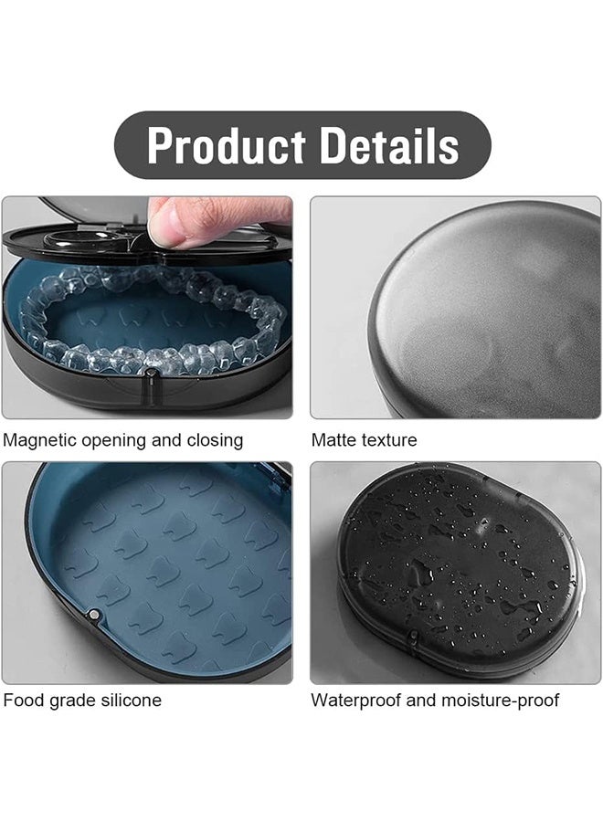 Restree Retainer Case, Portable Denture Bath Case, Denture Box Dental Storage Container with Denture Cleaner Brush Denture Container Portable, False Teeth Storage Container for Travel Retainer Cleaning - Image 3