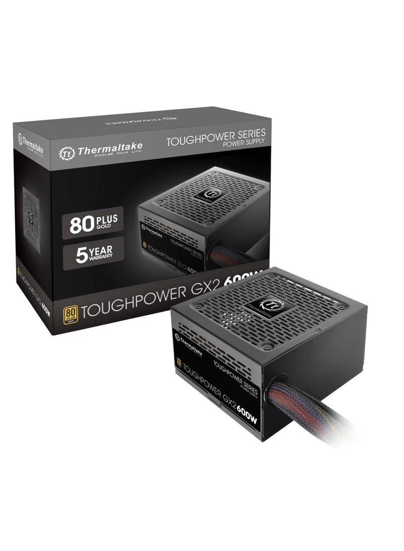 Thermaltake Toughpower GX2 80+ Gold 600W SLI/Crossfire Ready Continuous Power ATX 12V V2.4/EPS V2.92 Non Modular Power Supply 5 Year Warranty PS-TPD-0600NNFAGU-2 - Image 1
