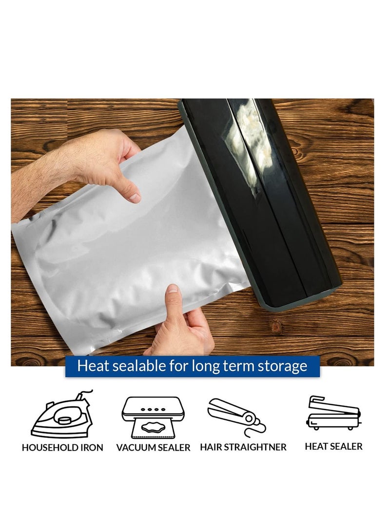 Y&D Mylar Bags For Food Storage, 25PCS 9.4 Mil Thick Vacuum Resealable Ziplock Pouches, Long Term Large Sealing Bag Refrigerator Preservation Eco-Friendly for Kitchen Camping Hiking Storage  - Image 4