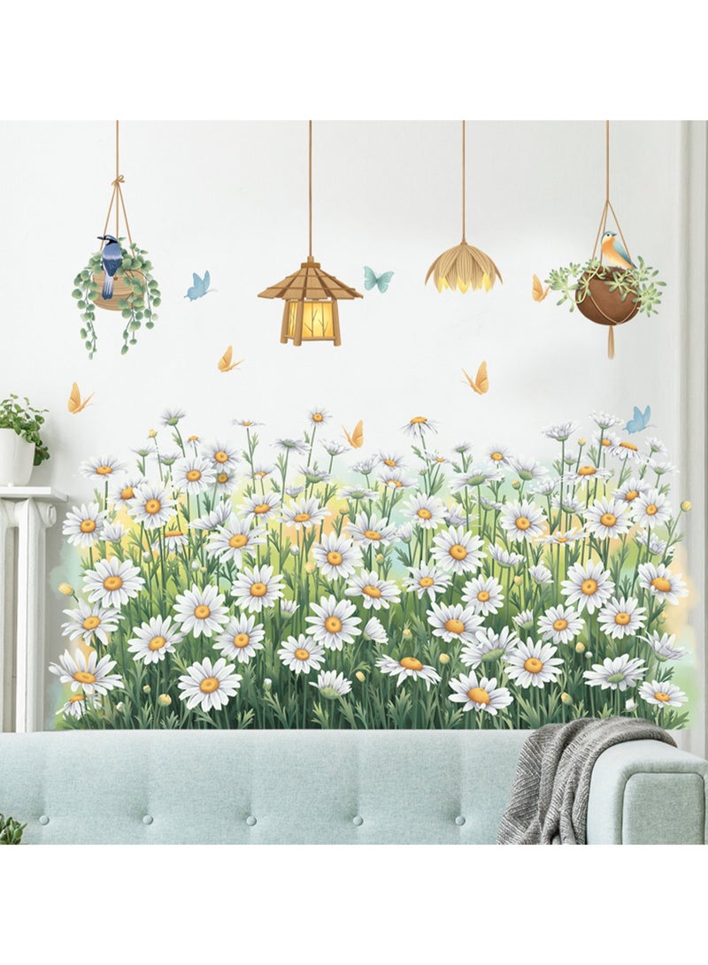 Small Daisy Decorative Chandelier Children'S Room Bedroom Background Removable Wall Sticker - Image 2