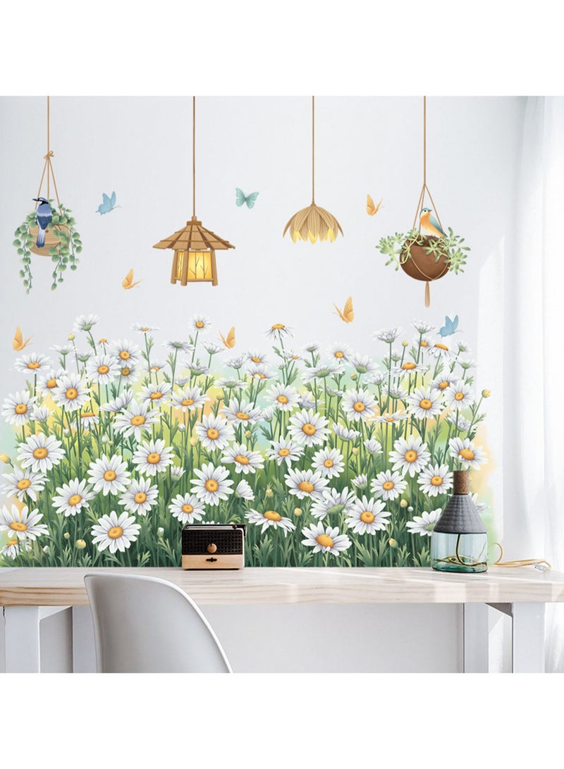 Small Daisy Decorative Chandelier Children'S Room Bedroom Background Removable Wall Sticker - Image 5