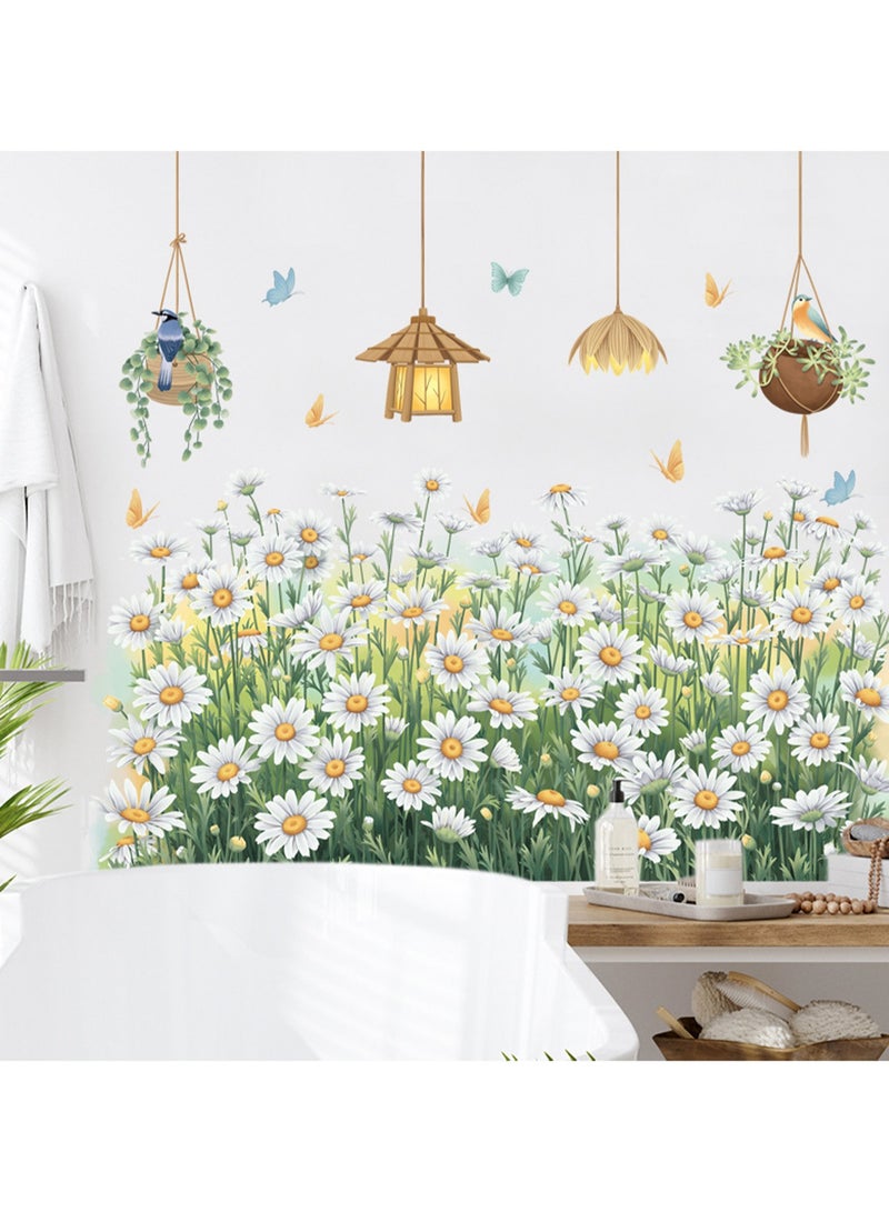 Small Daisy Decorative Chandelier Children'S Room Bedroom Background Removable Wall Sticker - Image 3