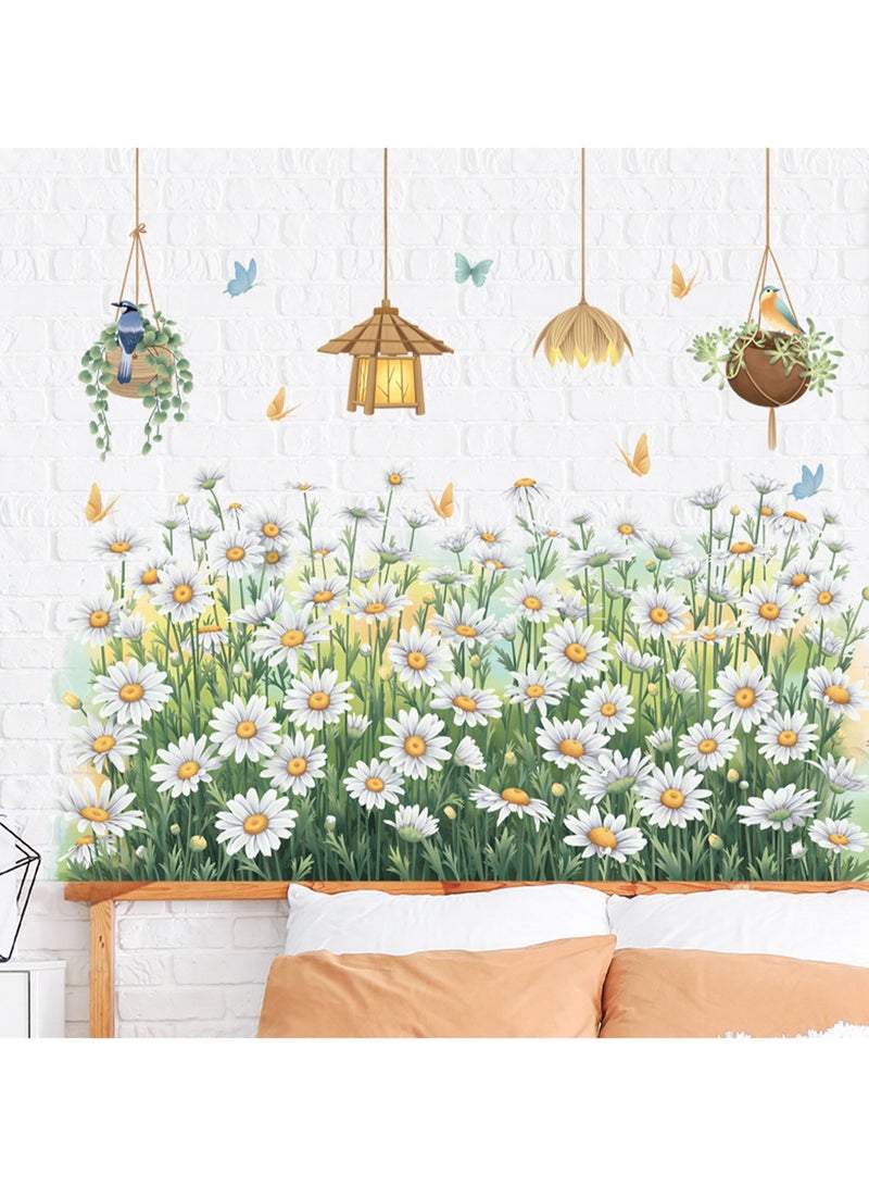 Small Daisy Decorative Chandelier Children'S Room Bedroom Background Removable Wall Sticker - Image 4