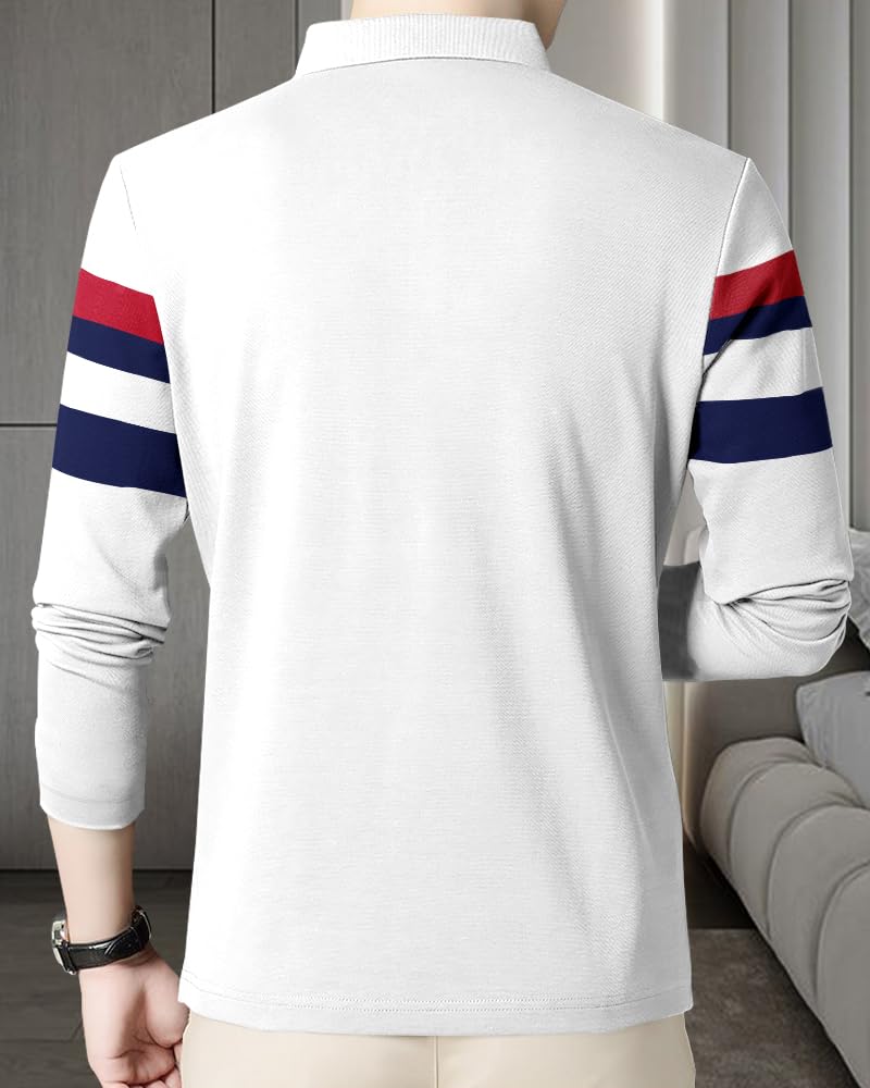 Noble Monk Men's Regular Fit Polo T Shirt |Full Sleeves |Collar Tshirts | Casual T-Shirt for Men - Image 3