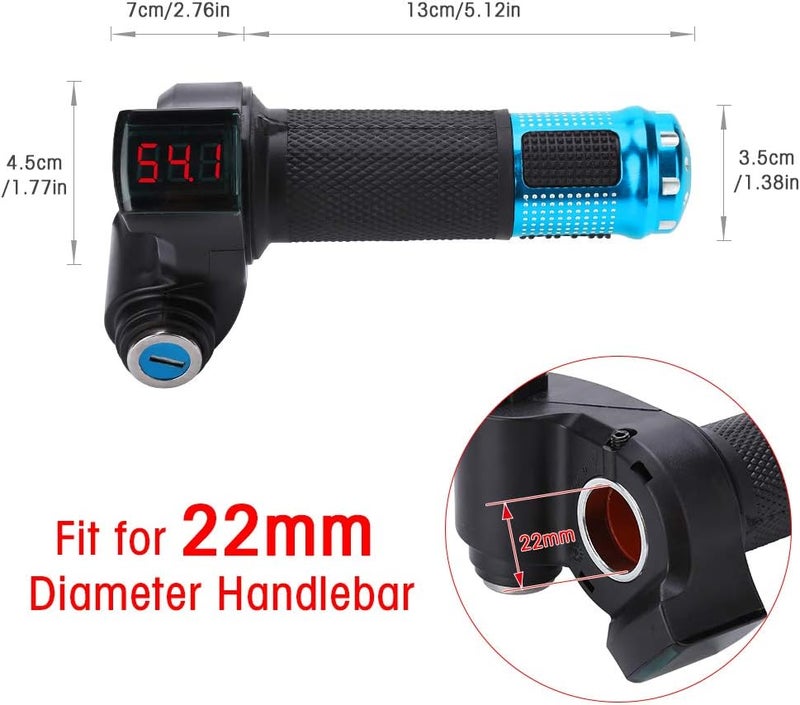 راحة مؤشر جهد بطارية السكوتر الكهربائي مع شاشة LED ومفتاح تشغيل/قفل/مسرع - Image 4