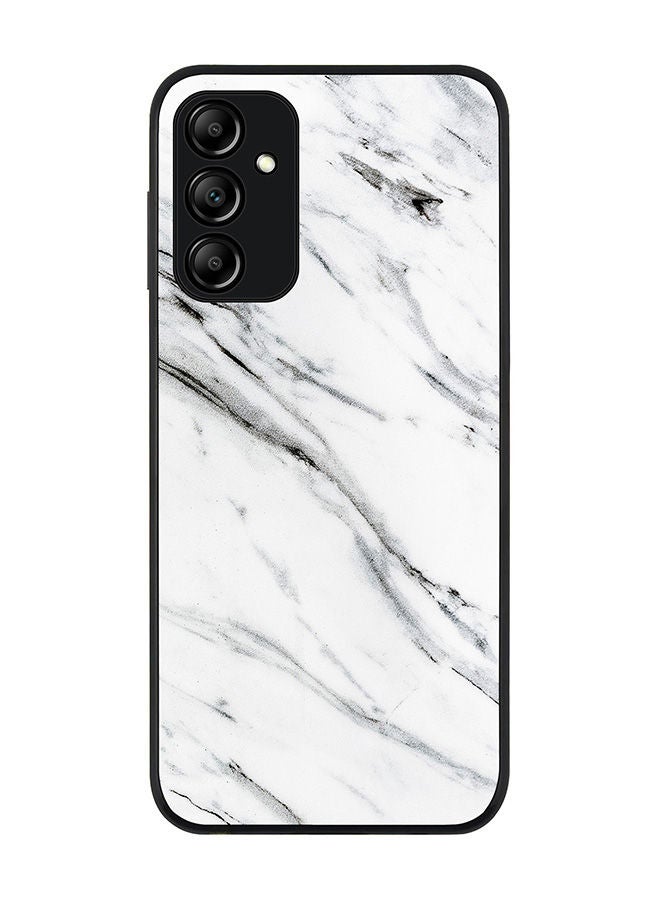 Stylizedd Rugged Black edge case for Samsung Galaxy M14 5G Slim fit Soft Case Flexible Rubber Edges Anti Drop TPU Gel Thin Cover -  Marble Print Grey White - Image 1