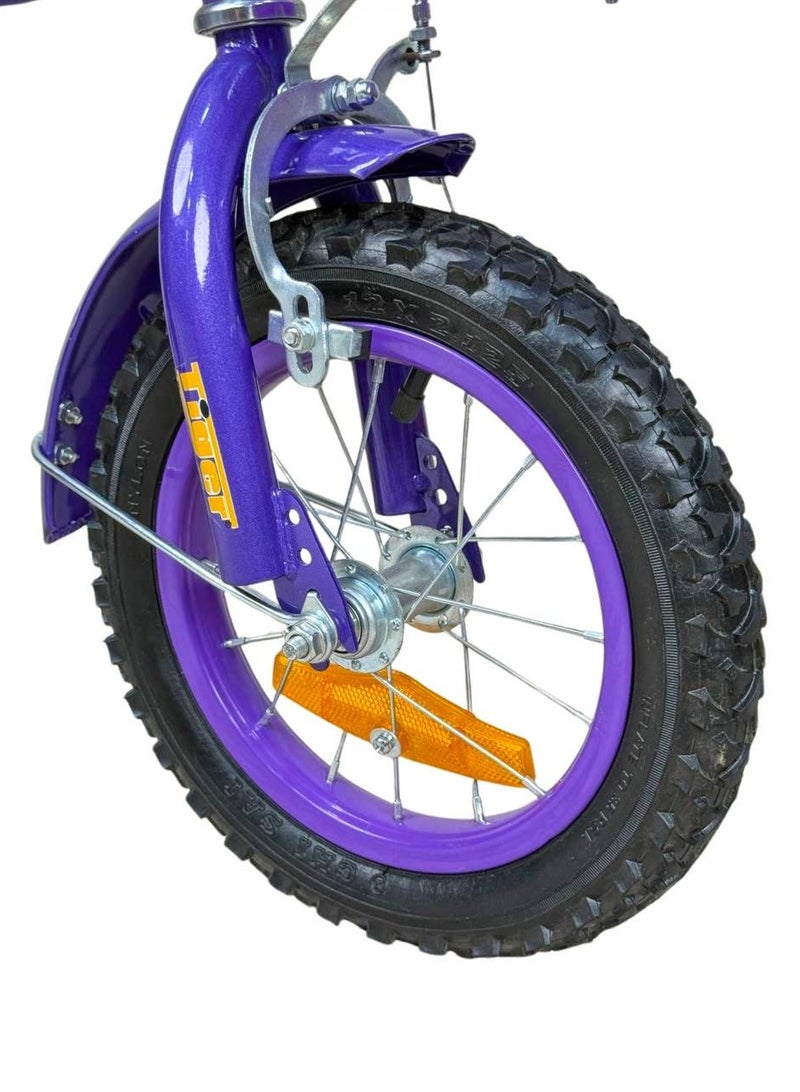 تايجر دراجة أطفال تايجر 12 بوصة مع سلة أمامية وكرسي خلفي – مناسبة للأعمار 2 إلى 5 سنوات - Image 2