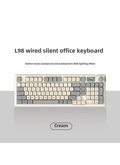 Generic LANGTU L98 Triple-Mode Mechanical Keyboard for Gamers Milk white [wired] RGB light effect 