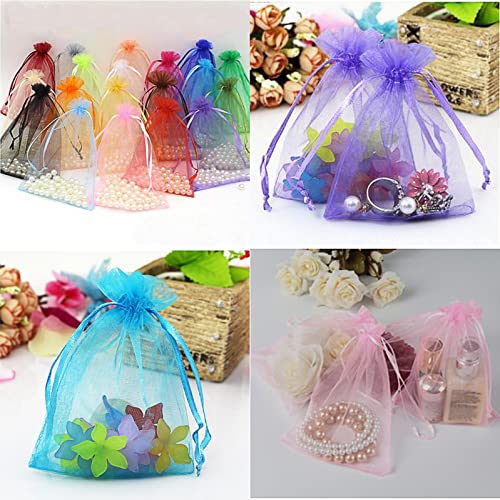 SAOYOAS 100Pcs 4x6 inch Organza Bags Bulk Drawstring Organza Jewelry Pouches Wedding Party Christmas Favor Gift Bag for Festival Party Jewelry Bathroom Soaps Pouches Gift Bags Multicolor - Image 5