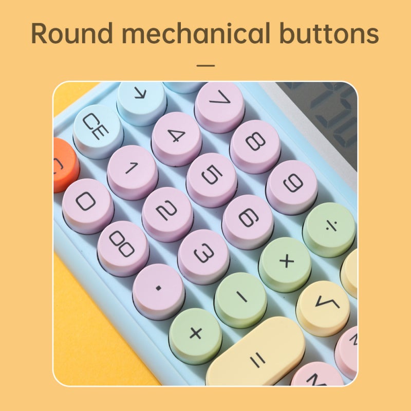 12-Digit Calculator: Purple, Large Round Keys, Mechanical Keyboard - Solar & Battery Powered, Tactile Response for Office Work, Accounting Tasks, Student Homework - Image 3