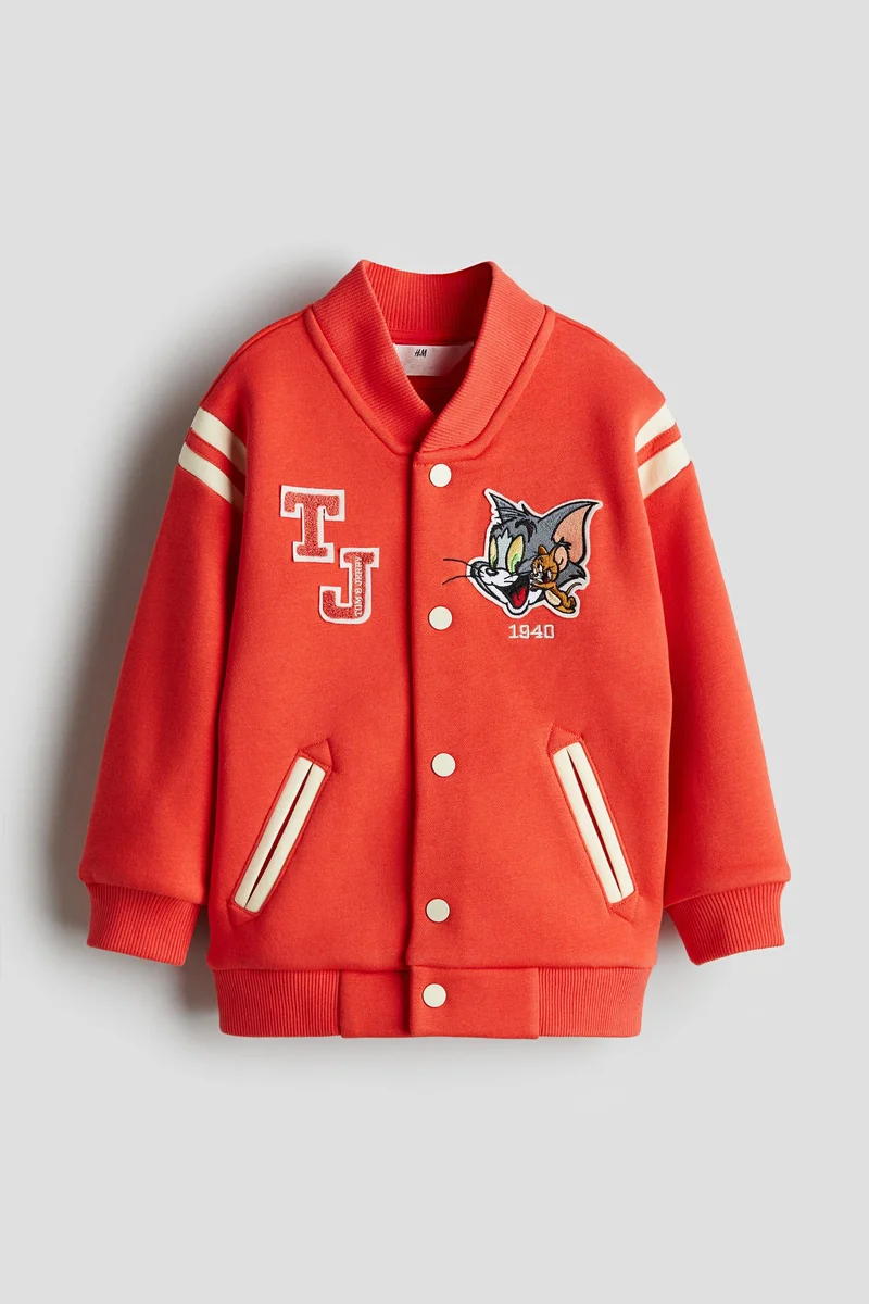 اتش اند ام Appliquéd baseball jacket