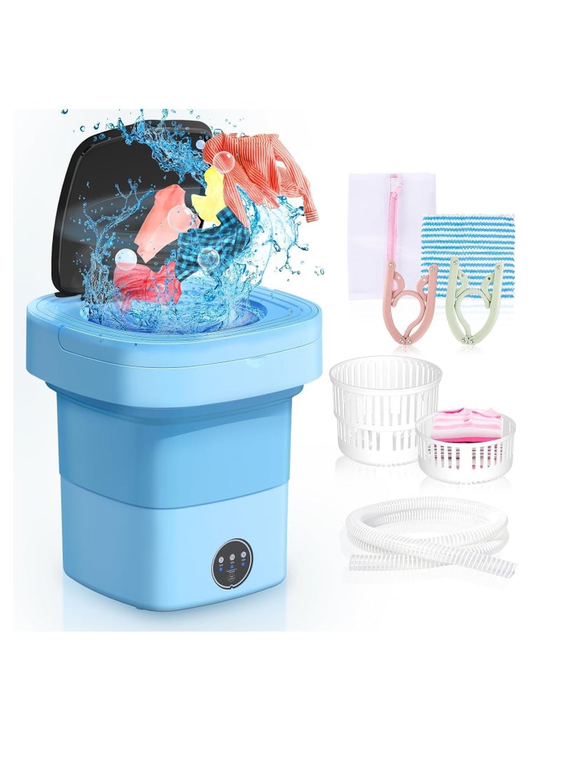 11 Liter Mini Washing Machine, Folding Washing Machine, With 3 Cleaning Modes, Suitable For Baby Clothes, Underwear, Socks, Portable Washing Machine Folding Design Suitable For Apartments, Camping, And Travel  - Image 1