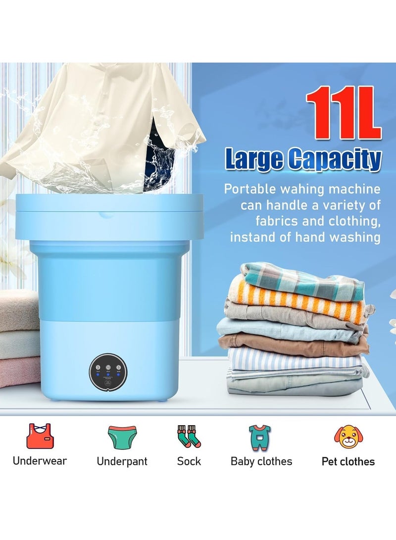 11 Liter Mini Washing Machine, Folding Washing Machine, With 3 Cleaning Modes, Suitable For Baby Clothes, Underwear, Socks, Portable Washing Machine Folding Design Suitable For Apartments, Camping, And Travel  - Image 3