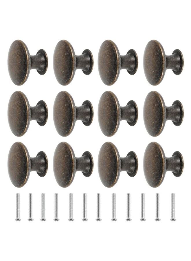 12PCS Antique Bronze Cabinet Knobs Zinc Alloy Vintage Pulls For Dressers Closets - Image 1