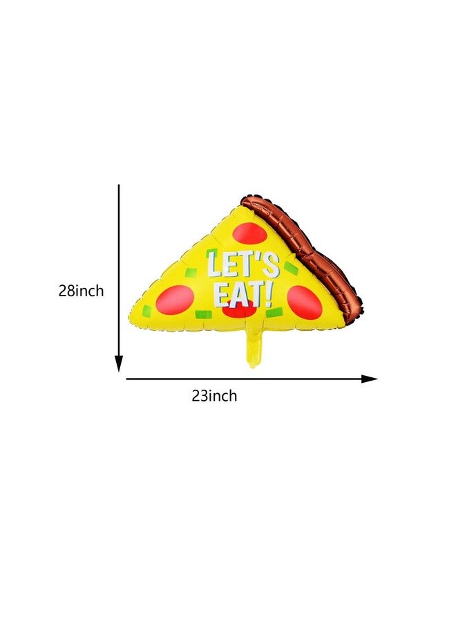 DYT 6PCS Pizza Foil Balloons Pizza Mylar Foil Balloon for Pizzaria Themed Birthday Decorations Supplies - Image 2