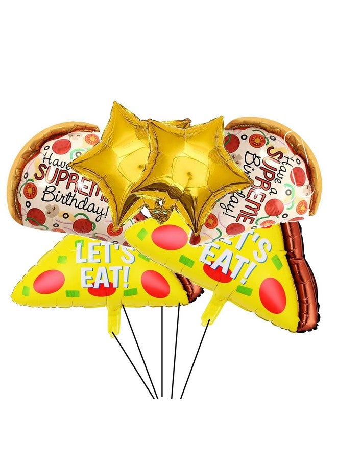 DYT 6PCS Pizza Foil Balloons Pizza Mylar Foil Balloon for Pizzaria Themed Birthday Decorations Supplies - Image 5