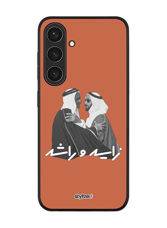 Stylizedd Cover for Samsung Galaxy S25 Plus Case, Rugged Black Slim fit Soft Flexible Anti Drop TPU Gel Thin Protective Phone Cases- Sheikh Zayed And Sheikh Rashid, Orange - Image 1