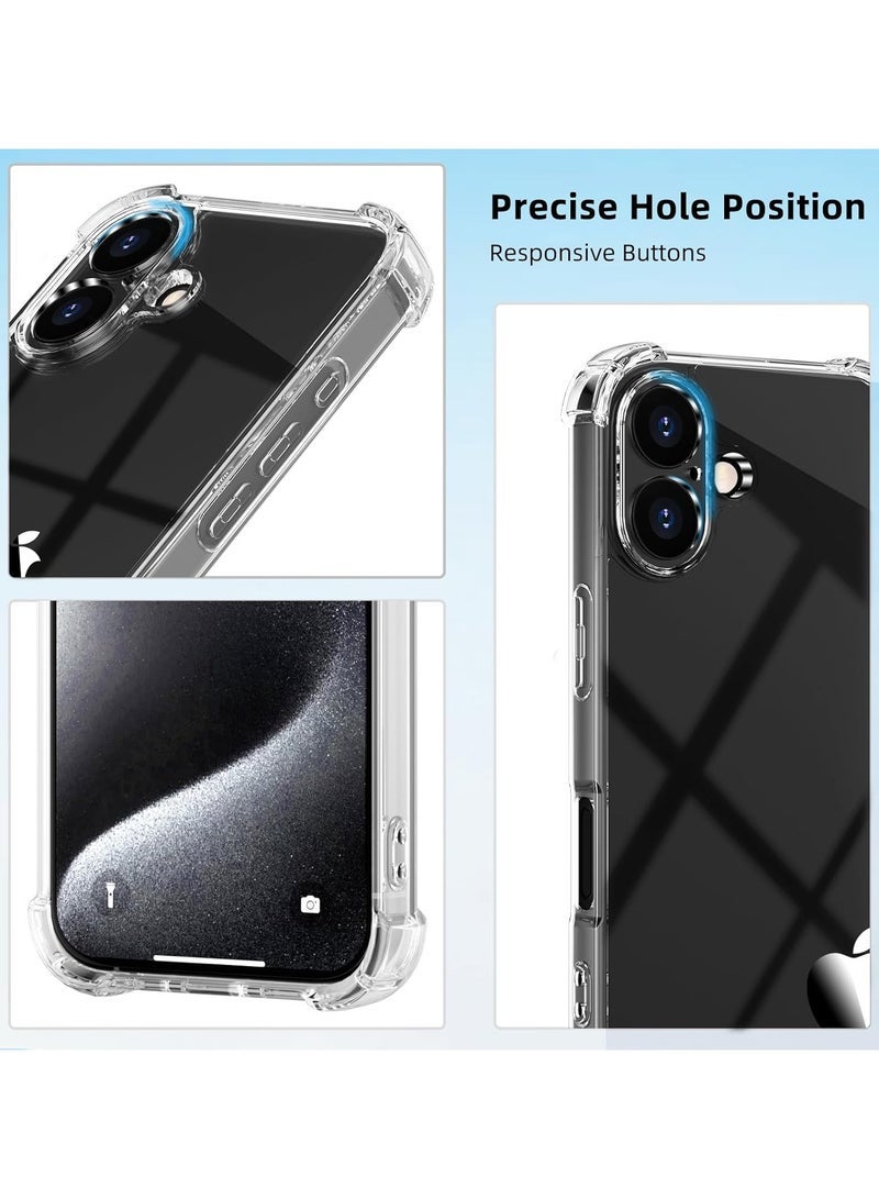 أكاليكس جراب شفاف متوافق مع هاتف iPhone16 ، جراب شفاف من البولي يوريثين الحراري مع 4 زوايا حماية ضد الصدمات وحماية الكاميرا مضاد للانزلاق، (شفاف) - Image 3