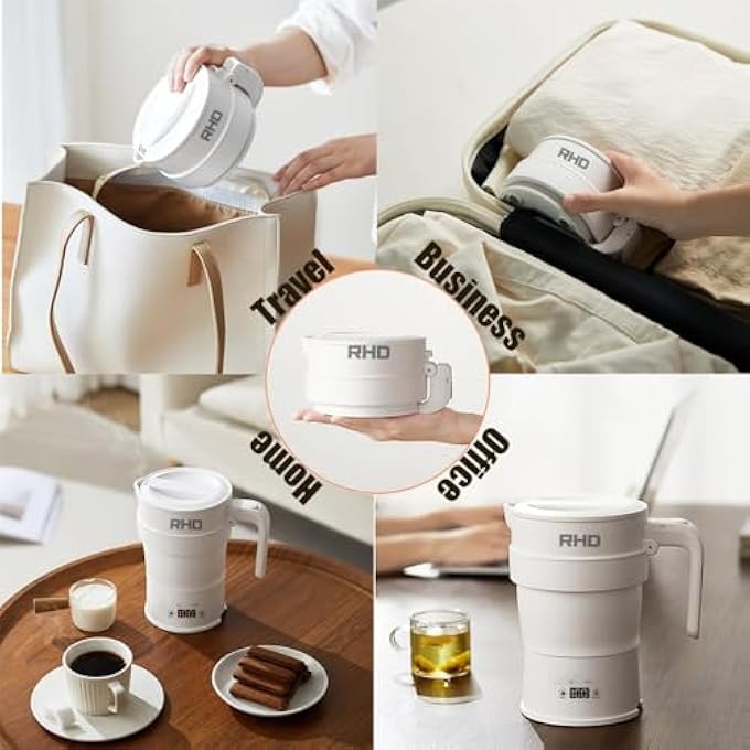 RHD 07L Foldable Electric Kettle Portable Camping Kettle With RealTime Temperature Display Collapsible Travel Kettle Outdoor Camping Silicone Kettle Fast Heating - Image 5