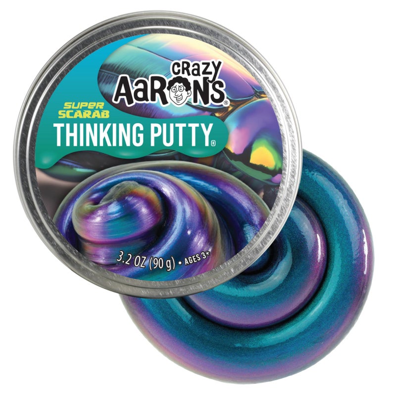 Crazy Aarons Thinking Putty Super Scarab MultiColor Sensory Putty for Kids and Grown ups in a 4 Tin Creative and Endless Fun Stress Relief Therapy Toys Never Dries Out Made in USA - Image 2