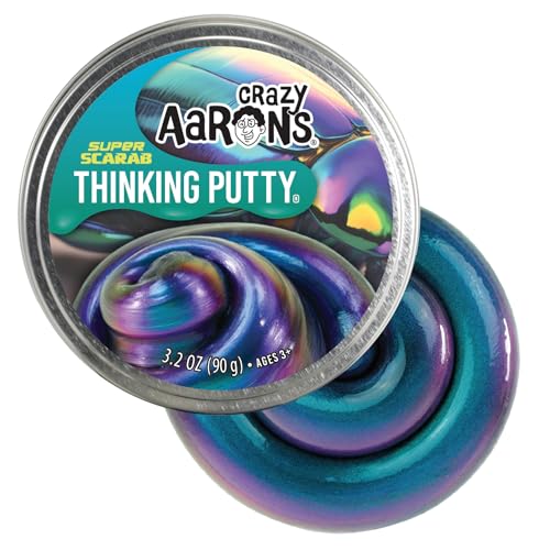 Crazy Aarons Thinking Putty Super Scarab MultiColor Sensory Putty for Kids and Grown ups in a 4 Tin Creative and Endless Fun Stress Relief Therapy Toys Never Dries Out Made in USA - Image 1