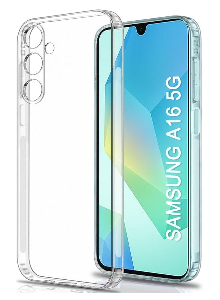 Samsung Galaxy A16 (5G) Clear Case Soft Flexible Silicone TPU Shockproof Transparent Rubber Back Cover With Camera Protection Compatible for Samsung Galaxy A16 - Image 1