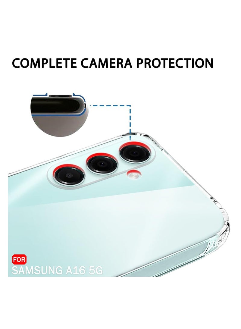 Samsung Galaxy A16 (5G) Clear Case Soft Flexible Silicone TPU Shockproof Transparent Rubber Back Cover With Camera Protection Compatible for Samsung Galaxy A16 - Image 2