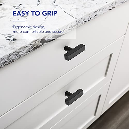 Ravinte Hardware 10 Pack 2 Inch Matte Black Cabinet Handles, Square Kitchen Hardware for Cabinets & Drawers, Stainless Steel Pulls with Single Hole Knobs - Image 5