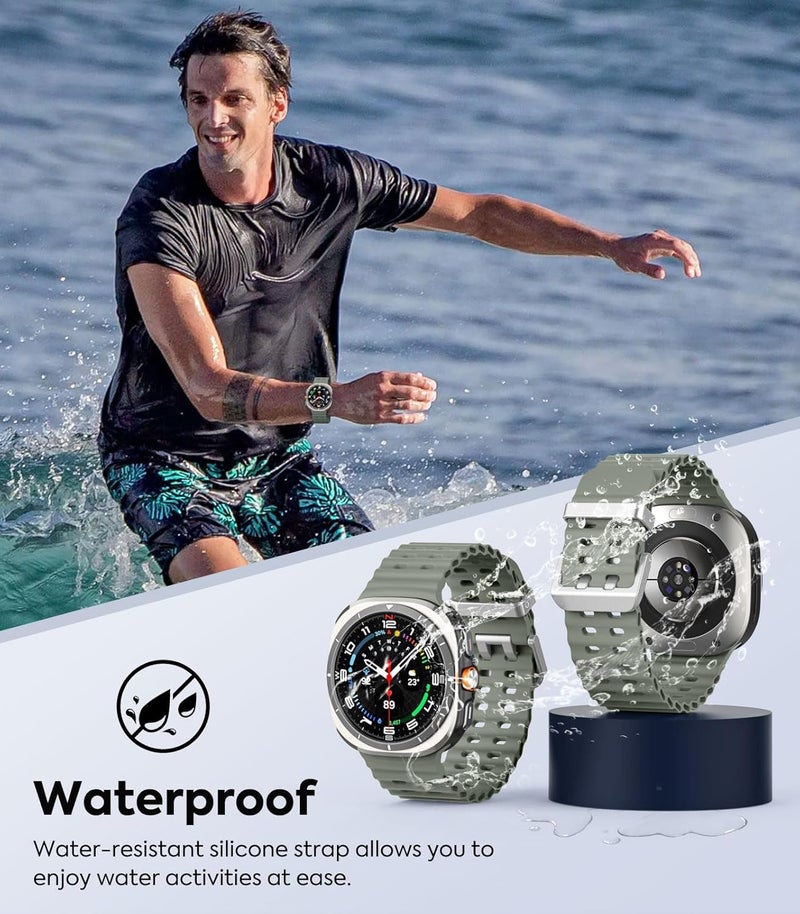 MoKo Sport Band Compatible with Samsung Galaxy Watch Ultra 47mm (2024) for Men Women, Soft and Breathable Silicone Strap, Waterproof Replacement Wristband - Image 5