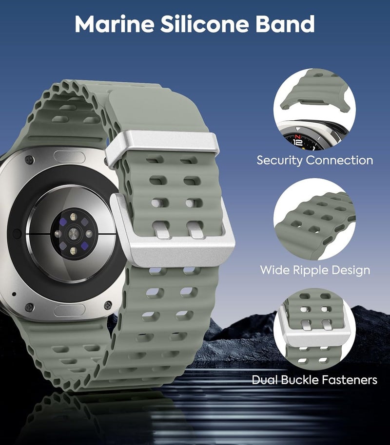 MoKo Sport Band Compatible with Samsung Galaxy Watch Ultra 47mm (2024) for Men Women, Soft and Breathable Silicone Strap, Waterproof Replacement Wristband - Image 3