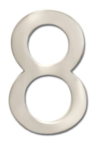 Architectural Mailboxes 3582SN-8 Satin Nickel 4 in. Brass Floating House Number, 8 - Image 2