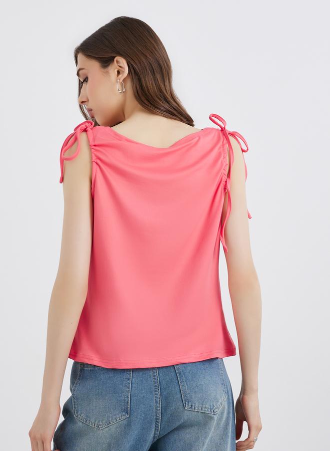 تايك تو بلوزة بلا أكمام مع أكتاف بأربطة - Image 5