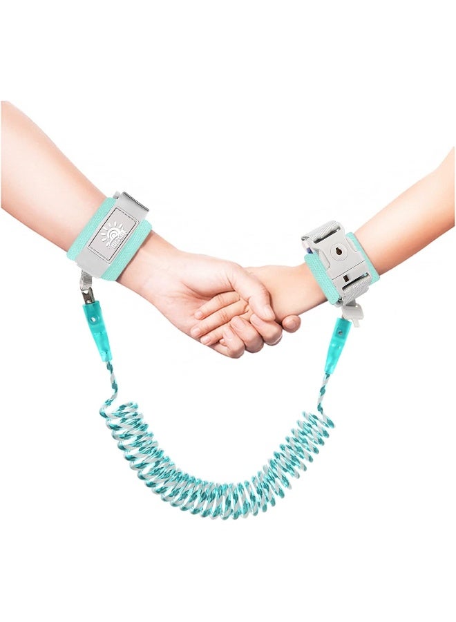 WSZCML Toddler Harness Walking Leash- Child Anti Lost Wrist Link - Child Safety Harness - Upgrade with Reflective(6.5ft) - for Boys and Girls, Not Easy to Open Without Key (Cyan) - Image 1
