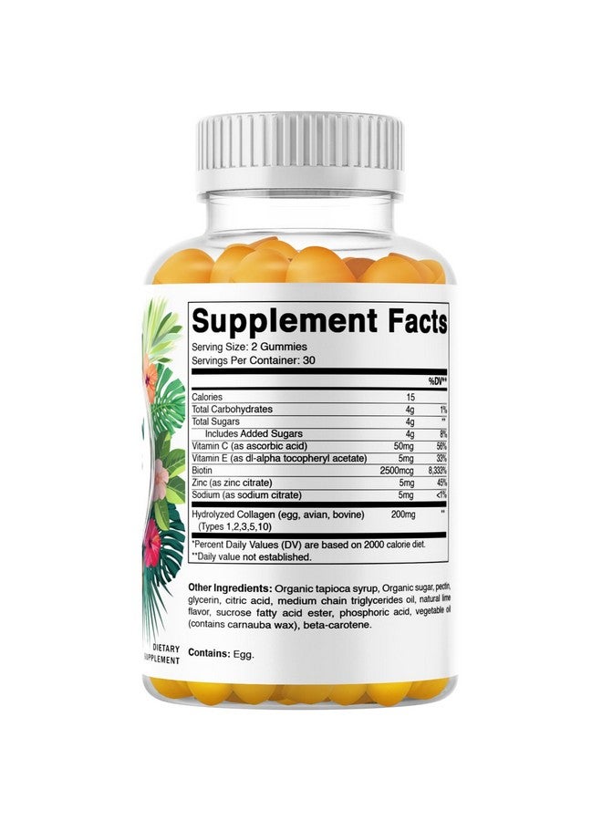 Vitamatic ج gummies كولاجين مائي هيدروليز مع فيتامين C والزنك والبيوتين، 200 ملغ - دعم صحي للبشرة - 60 ج gummy - Image 4