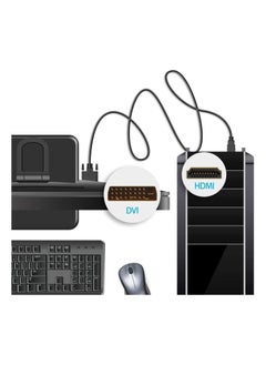 ماركة غير محددة كابل محول HDMI ذكر الى DVI D سوكت 24+1 دبوس ويدعم شاشات بتقنية FHD بدقة 1080 بيكسل 1.5 متر لشاشة عرض حاسوب و تلفزيون جهاز العرض  - Image 4