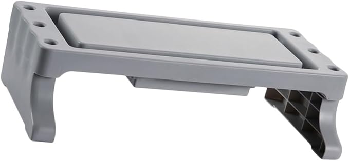 Multifunctional Grey Monitor Stand Riser Elevated Laptop Shelf For Home Office Space Saving Design - Image 1
